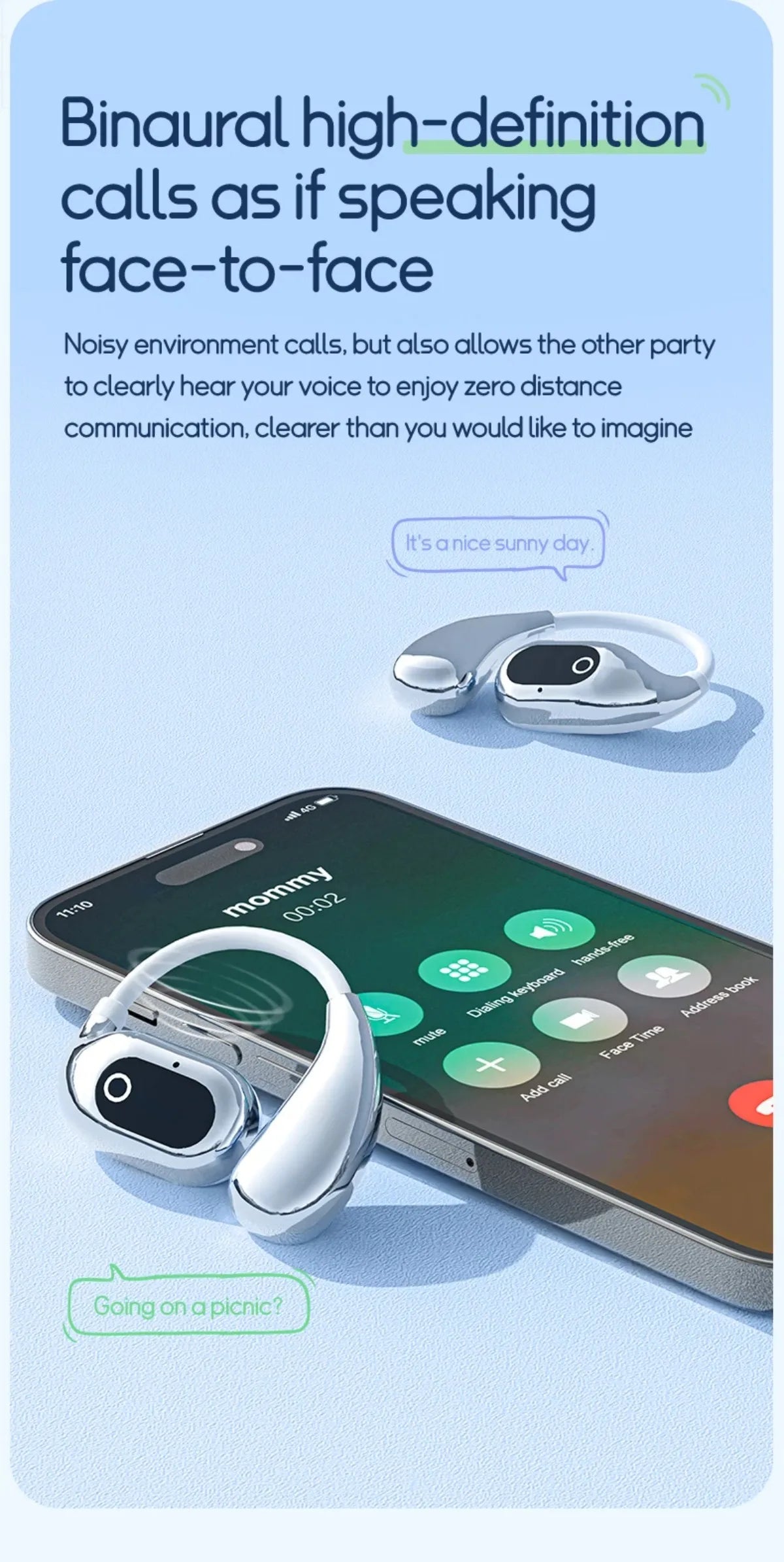 AI 2-Way Real time Translators Earphone 144 Languages Wireless Bluetooth