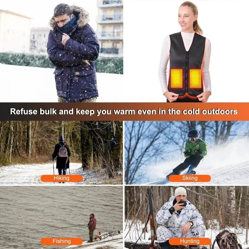 Unisex Winter Heated Jacket 9/5Zone Safety Intelligent for Outdoor Sports