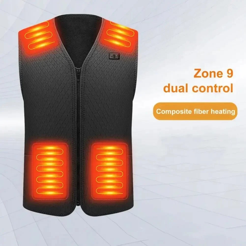 Unisex Winter Heated Jacket 9/5Zone Safety Intelligent for Outdoor Sports