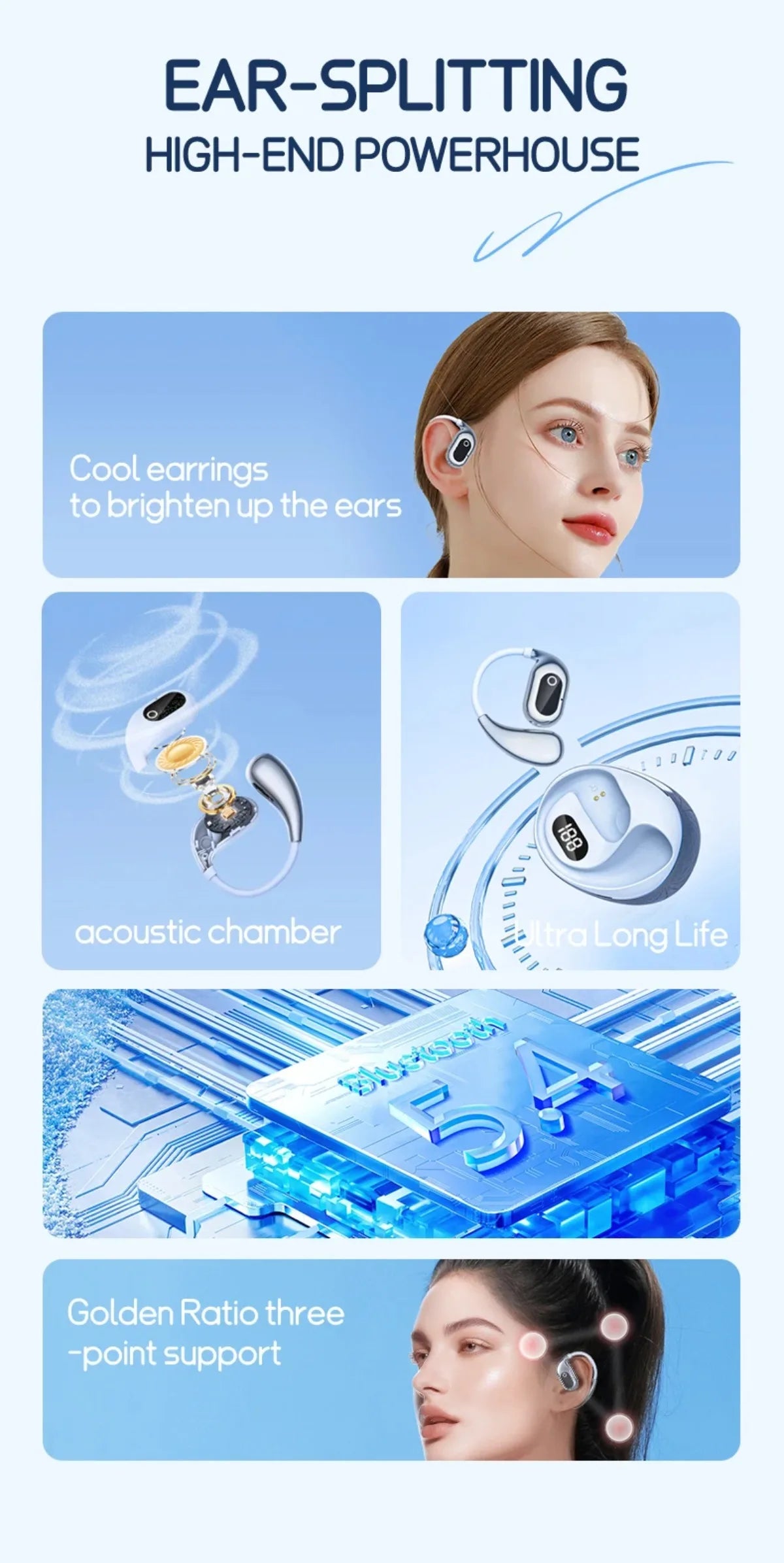 AI 2-Way Real time Translators Earphone 144 Languages Wireless Bluetooth
