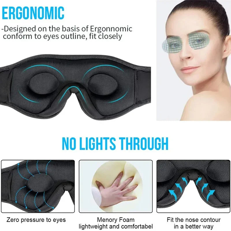 3D Eye Mask Bluetooth Music Play Sleeping Headphones.
