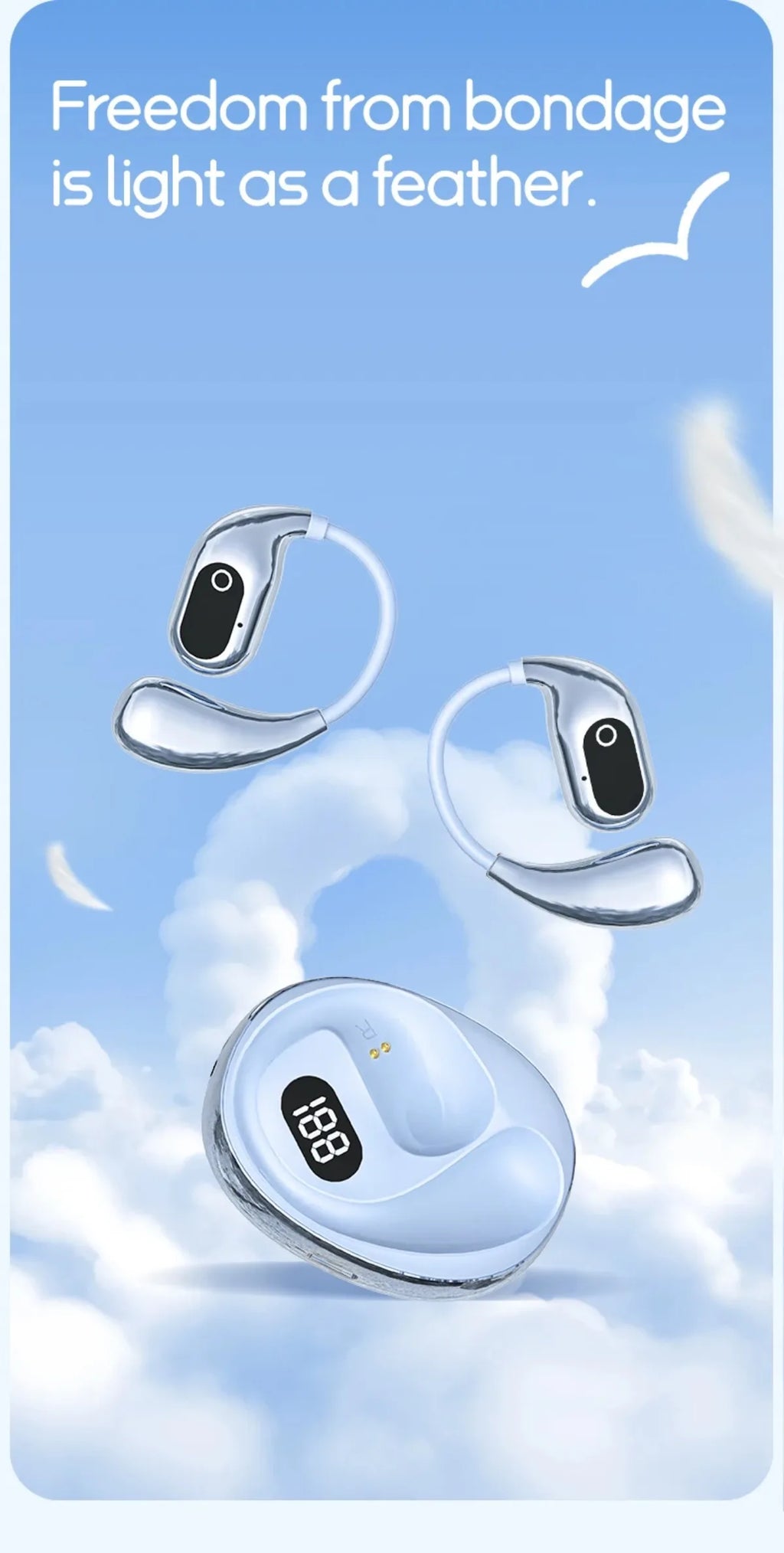 AI 2-Way Real time Translators Earphone 144 Languages Wireless Bluetooth