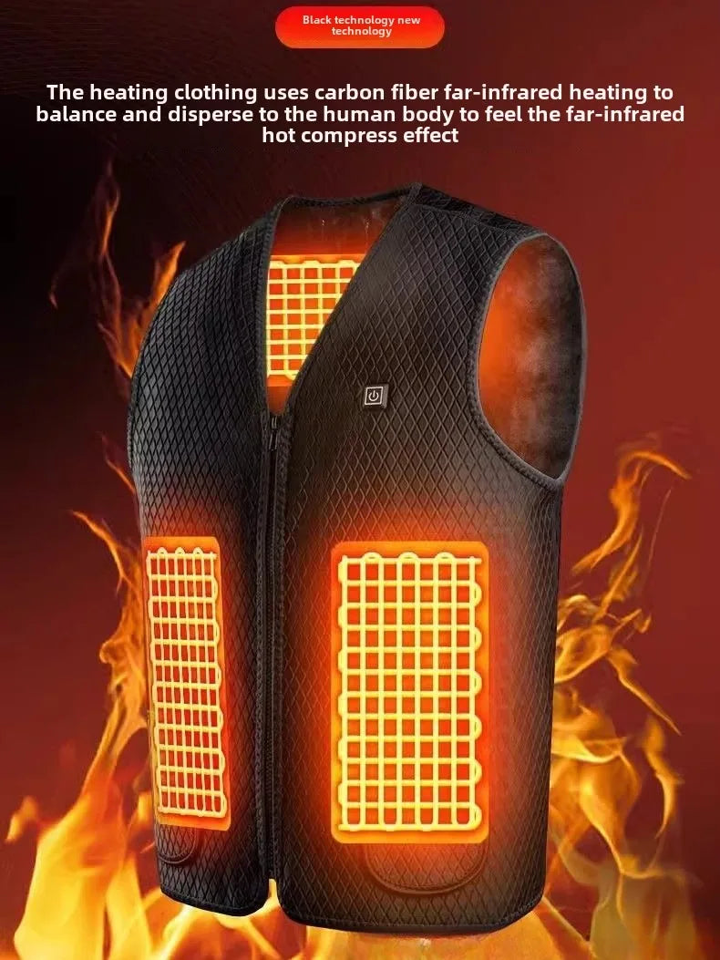 Unisex Winter Heated Jacket 9/5Zone Safety Intelligent for Outdoor Sports