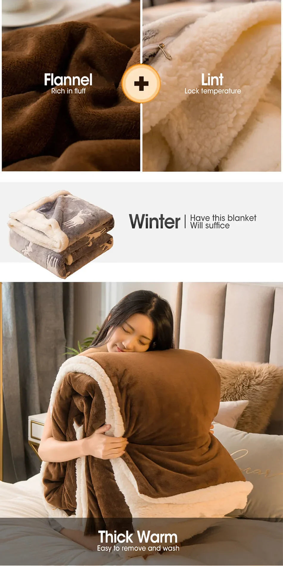 Wool Throw Blanket Double Sided Queen Duvet Cover