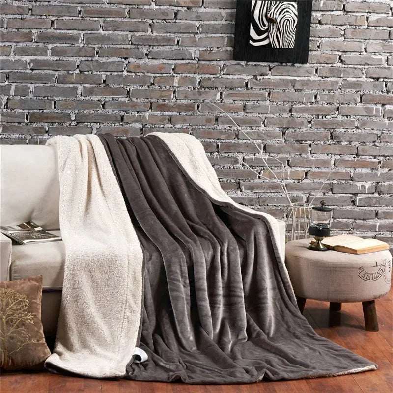 Wool Throw Blanket Double Sided Queen Duvet Cover