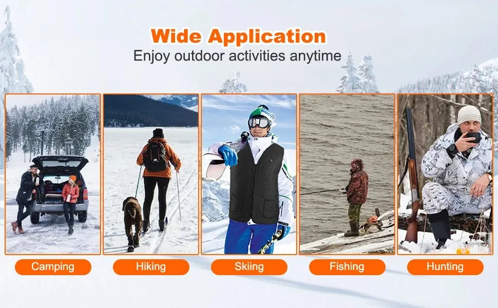 Unisex Winter Heated Jacket 9/5Zone Safety Intelligent for Outdoor Sports