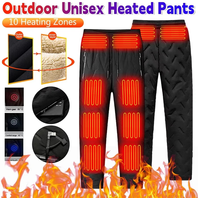 Unisex Heated Pants Electric 10 Zones (Battery Not Included)