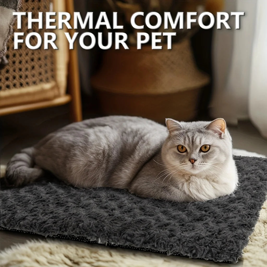 Self-Heating Pet Pad Blanket for Pets, No Electricity Thermal Mat with Anti-Slip Cushion.