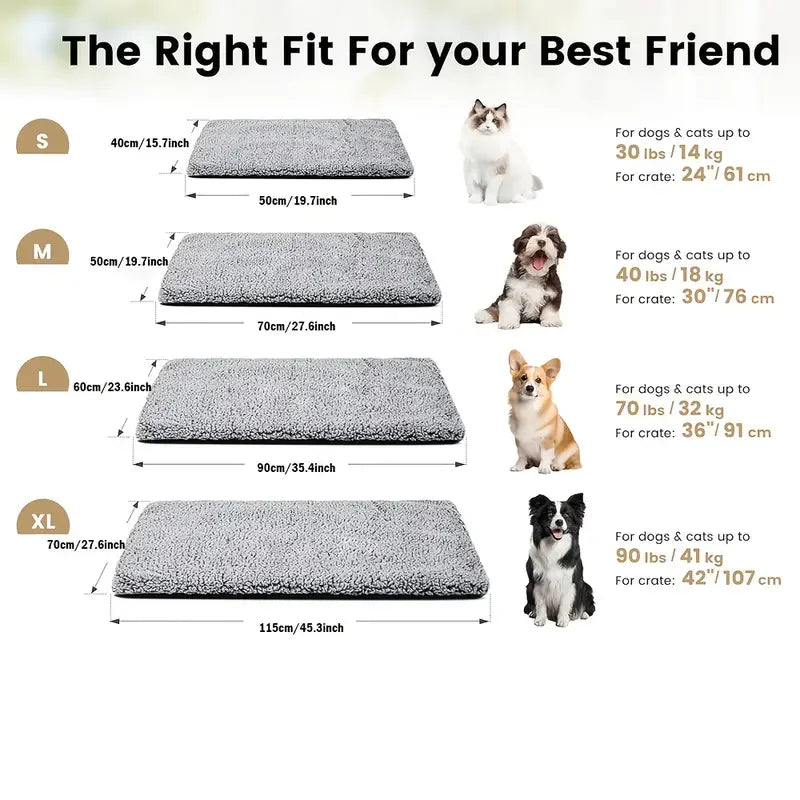 Self-Heating Pet Pad Blanket for Pets, No Electricity Thermal Mat with Anti-Slip Cushion.