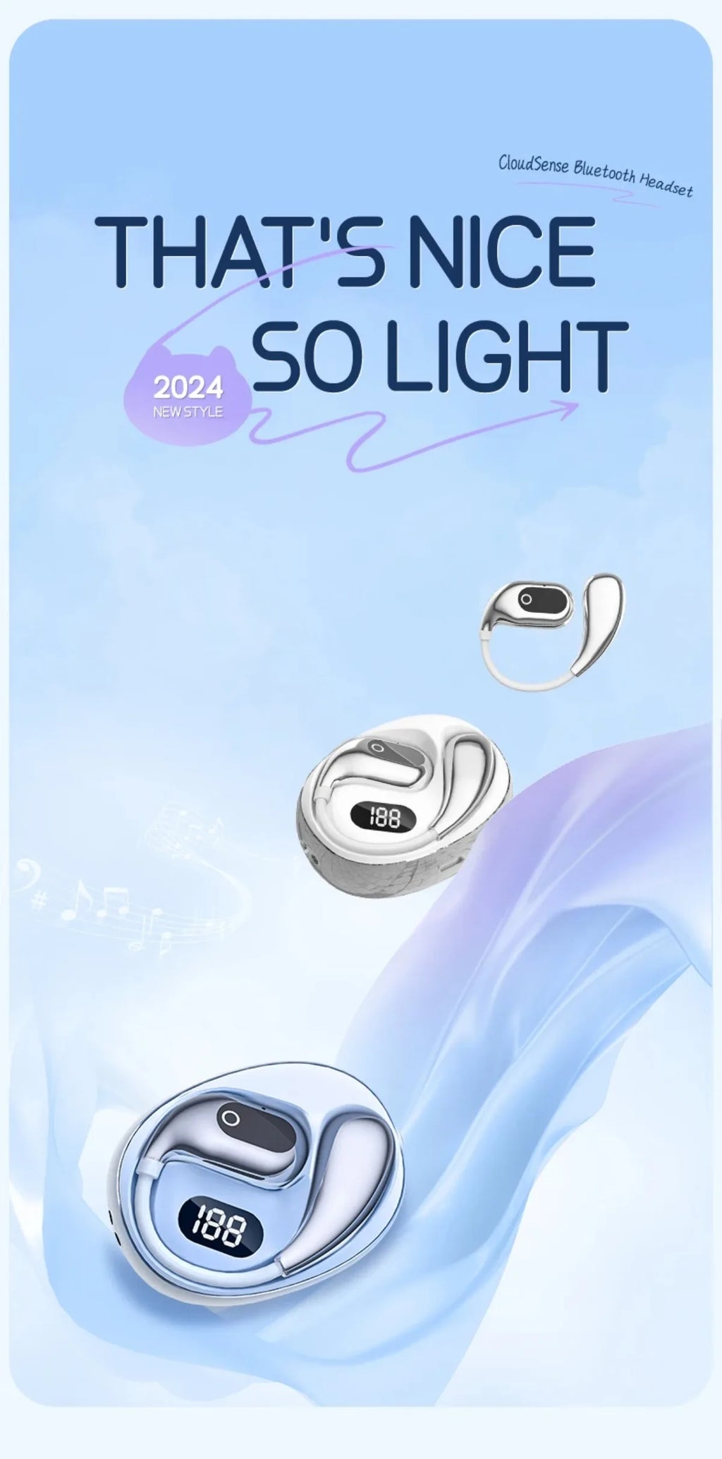 AI 2-Way Real time Translators Earphone 144 Languages Wireless Bluetooth