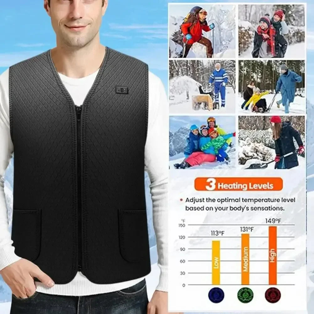 Unisex Winter Heated Jacket 9/5Zone Safety Intelligent for Outdoor Sports