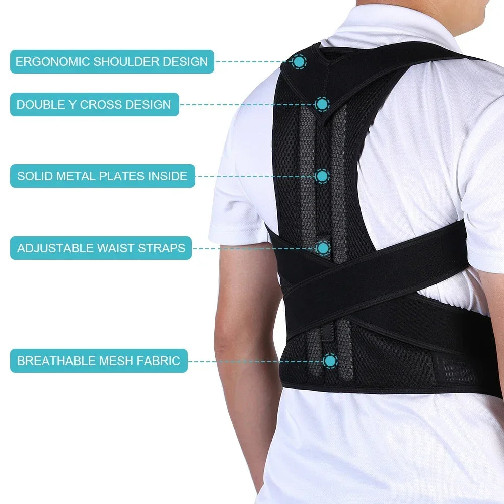 Posture Corrector for Women and Men, Adjustable Shoulder Posture Brace, Back Straightener Posture, Used for Middle and Upper Spine.