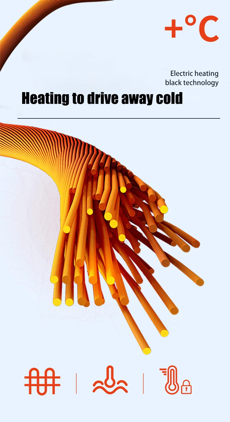 Unisex Winter 6 Zone Heated Jacket Waterproof (Not Included The Power Bank)