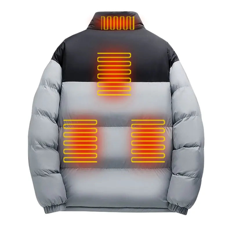 Unisex Winter 6 Zone Heated Jacket Waterproof (Not Included The Power Bank)